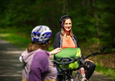 two women on bikes