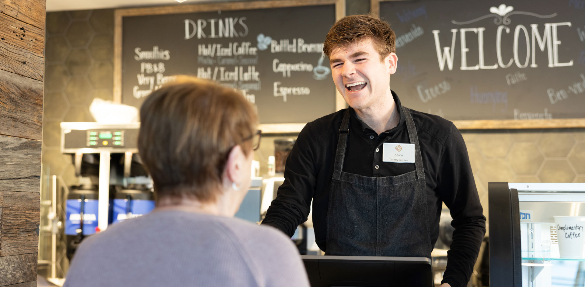 caulinary barista and customer