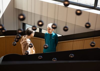 two women on staircase