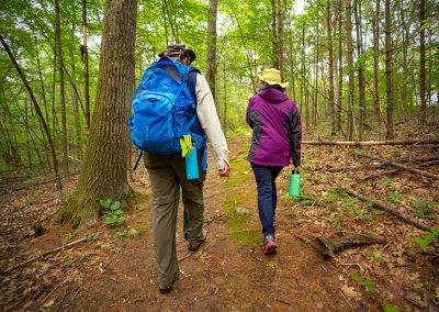 two people hiking