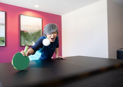 lady playing ping pong