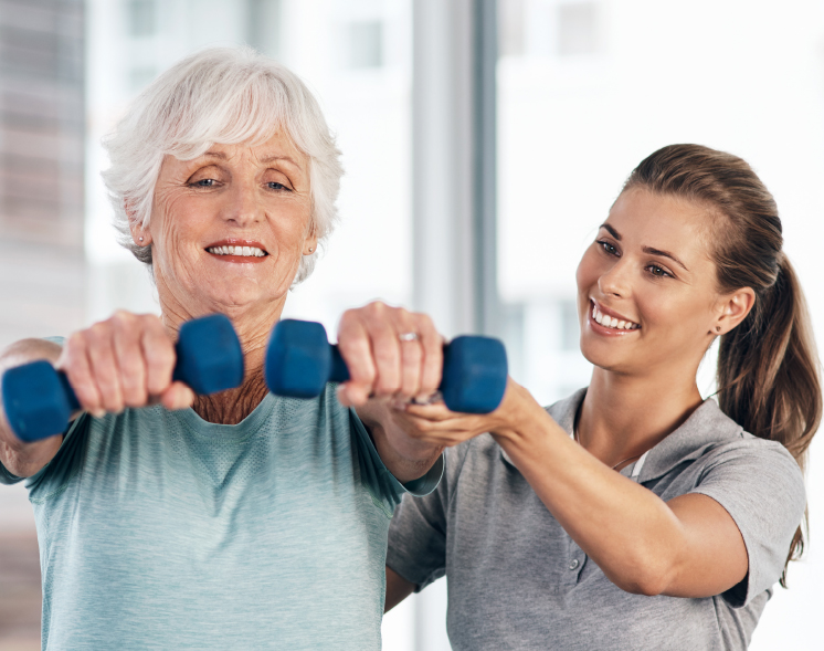 health svc two women one with weights