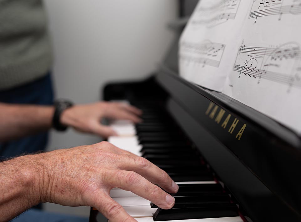 person playing piano