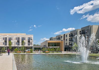 The outdoor water feature